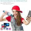Wireless Bluetooth Karaoke Microphone for Kids, 5-in-1 Portable Handheld Karaoke Mic Speaker Player Recorder with Adjustable Remix FM Radio