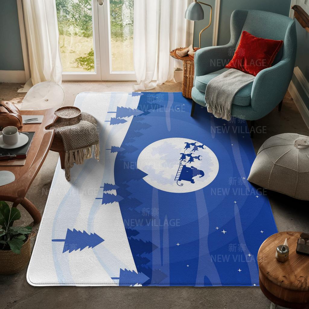 House Entrance Carpet Home Door Mat Living Room Bath Foot Bathroom Non-slip Water Absorption Rugs Bath Merry Christmas Winter