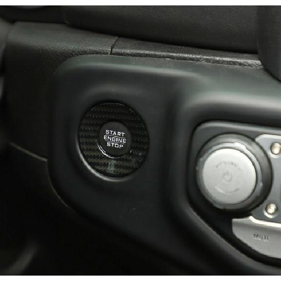 Engine Start Stop Switch Cover Trim for Jeep Wrangler JL JT 18+ Carbon Fiber ABS