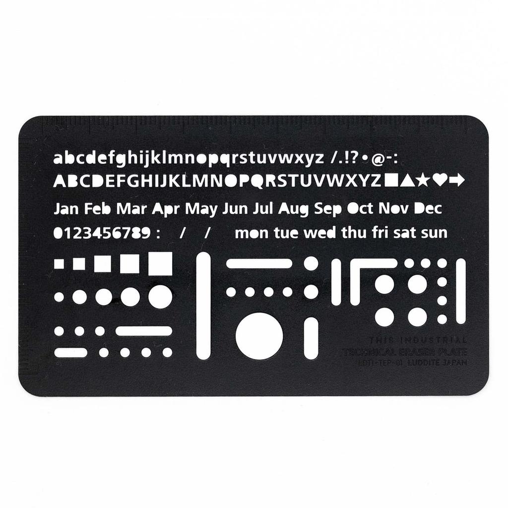Luddite Eraser Plate Template TECHNICAL ERASER PLATE Black LDTI-TEP-01