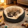 Flannel Cat Bed Thickened Filling Soft Velvet Cat Nest Washable Anti-Slip Moisture-Proof Bottom Warm Pet Nest Bed