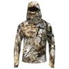 Men's Casual Leaf Camouflage Print Hooded Long Sleeve Sun Protection Shirt Lightweight Breathable Outdoor Activewear Top for Hiking Fishing