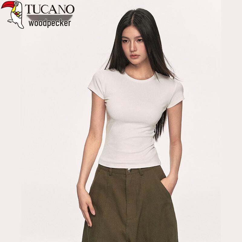 Woodpecker Women's Solid Short Sleeve Slim Fit T-shirt