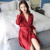 New Lace Silk Women's Two-Piece Nightgown & Robe Set – Long Sleeve, Sexy Summer Pajamas