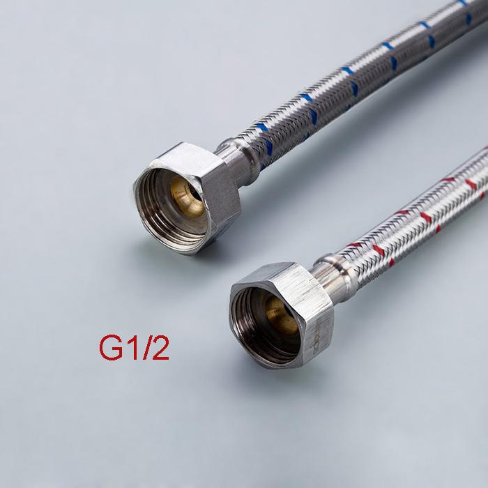 G1/2 G3/8 G9/16 1 Paar Edelstahl Flexible Sanitärrohre Kalt Warm Mischbatterie Wasserzuleitungsrohr Schläuche Badezimmerteil 50cm