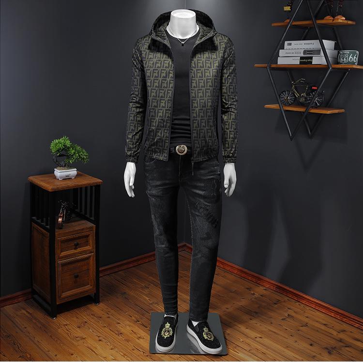 European Style Men's Spring/Autumn 2025 Trendy Casual Hooded Jacket