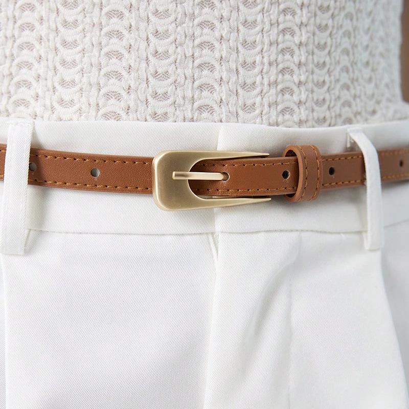 Women's Versatile Casual and Daily Matching Belt Clothing Accessories PU Clothing with Women's Thin Belt