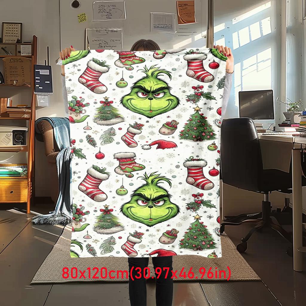 Christmas Gift Comedy Movie How the Grinch Stole Christmas blanket home warming, four season bed decoration sofa cover flannel throwing blanket K22