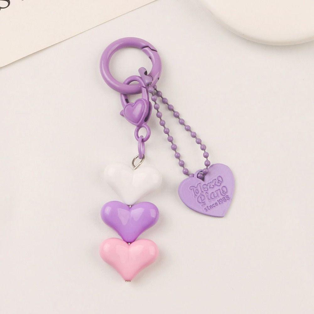 Heart Key chain Colorful Keychain pendant 2024 Earphone Case Pendant  Bag