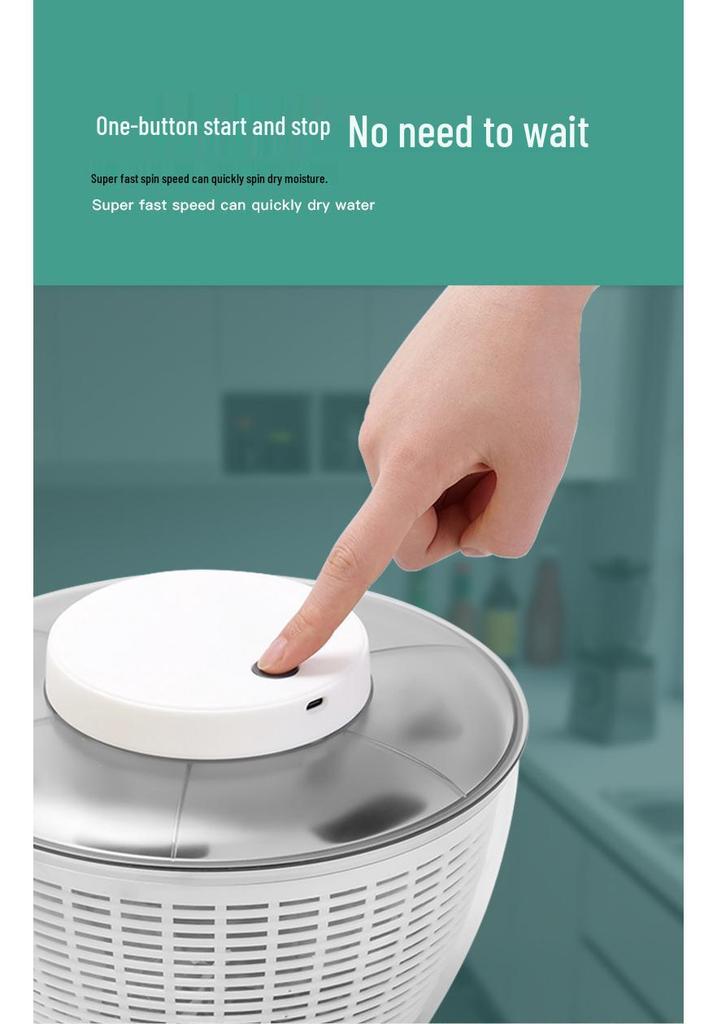 Centrifuga per Insalata Elettrica Premium: Essiccatore Multifunzione e Strumento per la Preparazione dei Pasti Fitness per Frutta, Verdura e Lattuga.