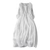 Literarisches Retro-Kleid für Damen, hautfreundlich, große Größe, mit sieben Ärmeln, hohle, lockere Taille