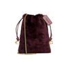 Pouch 17 Fashion Minimalist Logo Drawstring Closure Wool Leather Handheld Tote Shoulder Crossbody Bag Small Women Bags Dark-Brown CE759-B4V2B
