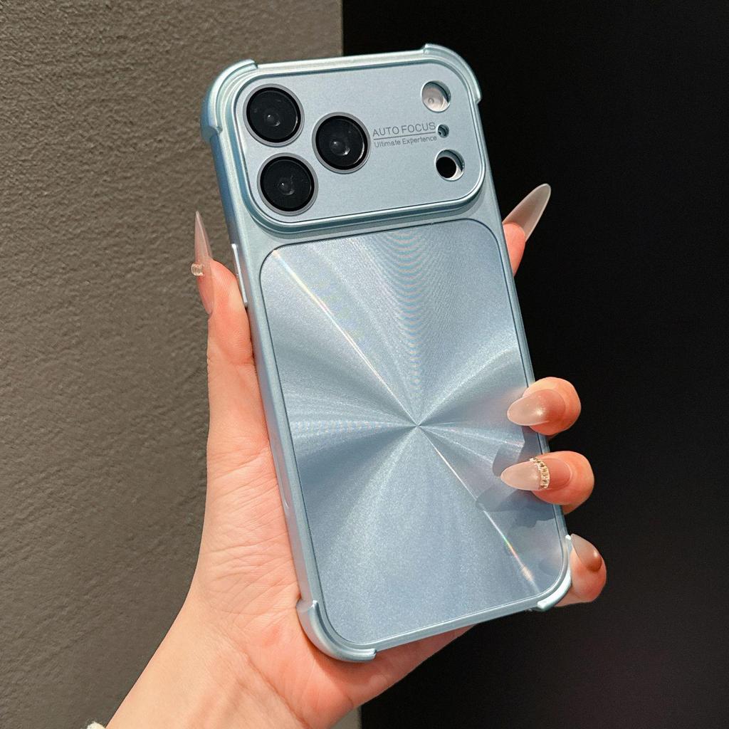 Anti-Drop Metal Paint Phone Case for Apple 17 Pro Max/iPhone 16 with Aurora CD Pattern Lens