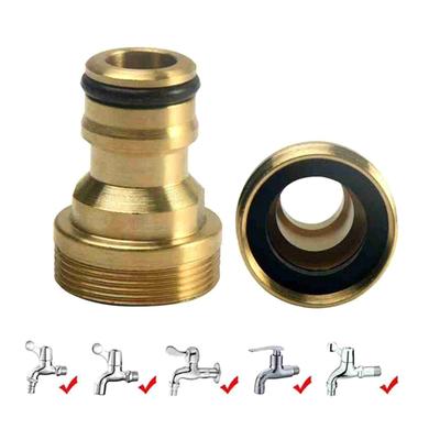 Outside Tap Connector Brass 3/4" & 1/2" Brass Adaptor Threaded Reducer Hose Pipe