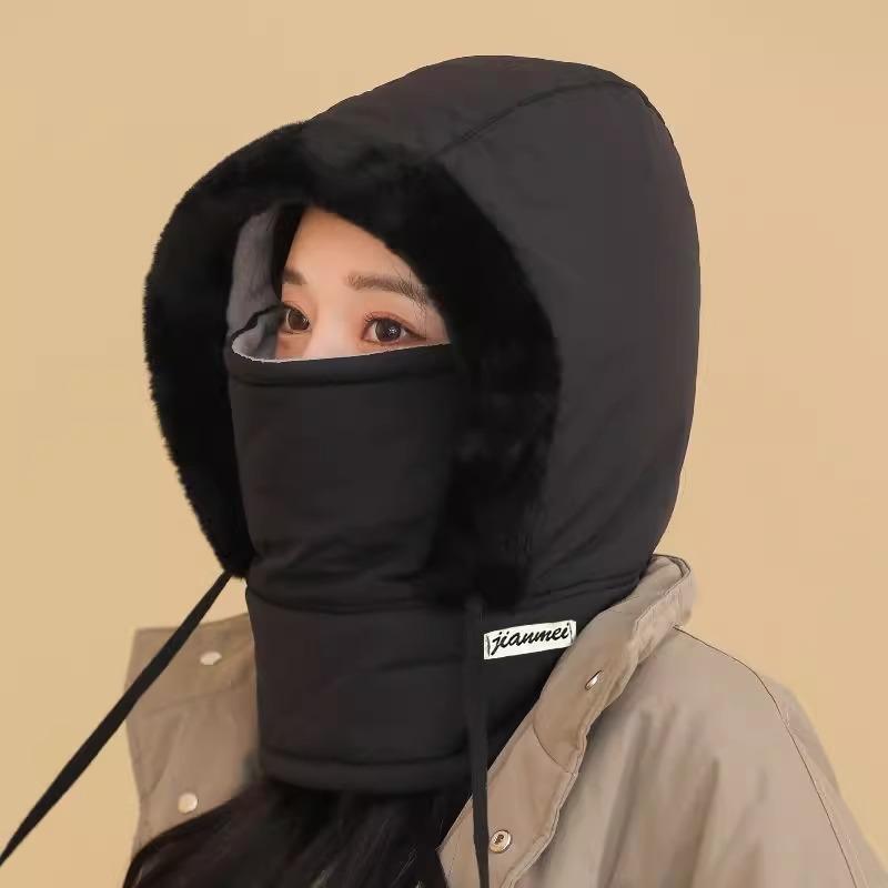 Warm Lei Feng Hat Women's Thickened Cold-proof Baotou Hat Outdoor Windproof Cycling Snow Hat Face Mask and Neck Collar Integrated Hat