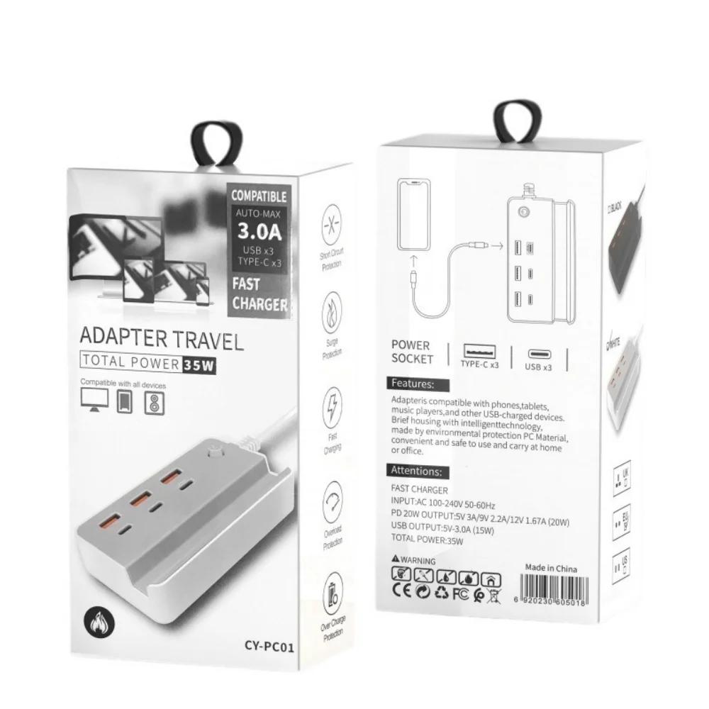 35W Multiport USB C Charger Fast Charging Quick High Speed Charger USB Hub Adapter Mobile Phone EU US UK Plug USB Type C Charger