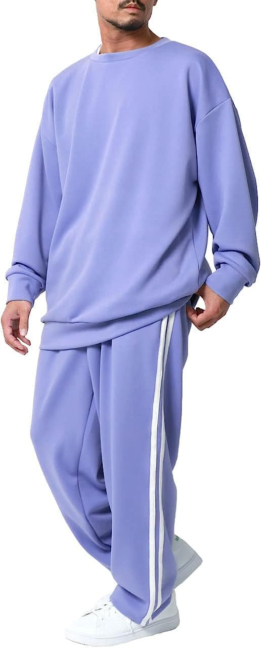 

Спортивный костюм Soleildor больших размеров, мужской комплект, толстовка, стрейч, одежда для отдыха, M-5L (5 л, Сакс)