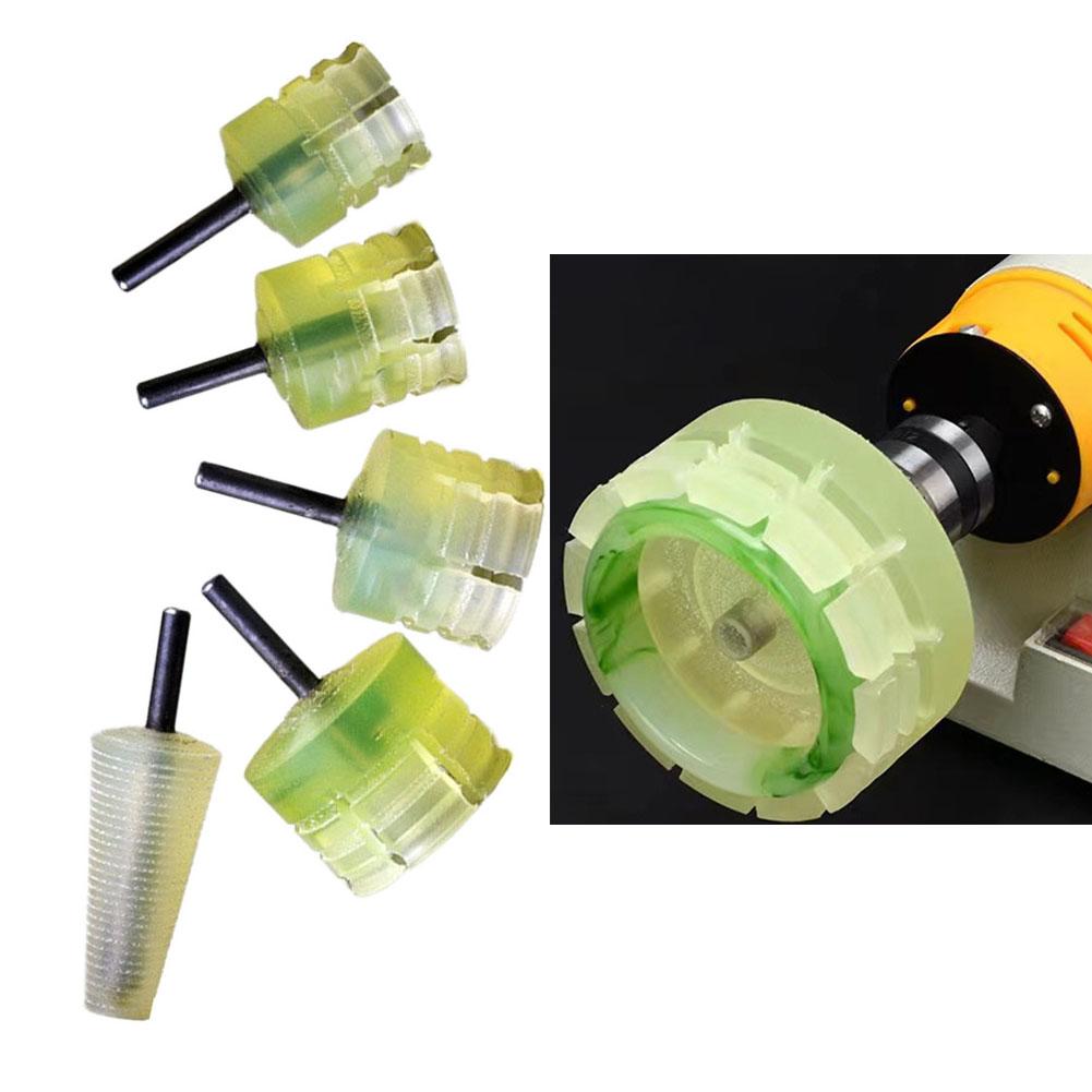 5 Sizes 1pc Agate Jade Ring Fixed Rod Polishing Tools Grinding Conical Sleeve Fixing Processing Tool Silicone Mandrel Holder
