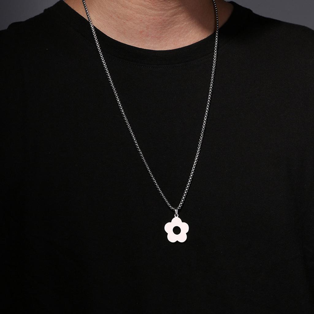 Stainless Steel Flower Necklaces Pendant Chain Necklaces Jewelry Flower Pendant Necklace Party Jewelry Girls Women Gifts