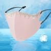 Washable Ice Silk Cloth Mask Rhinestone Riding Mask Crystal Ornaments Face Mask  Party Gif