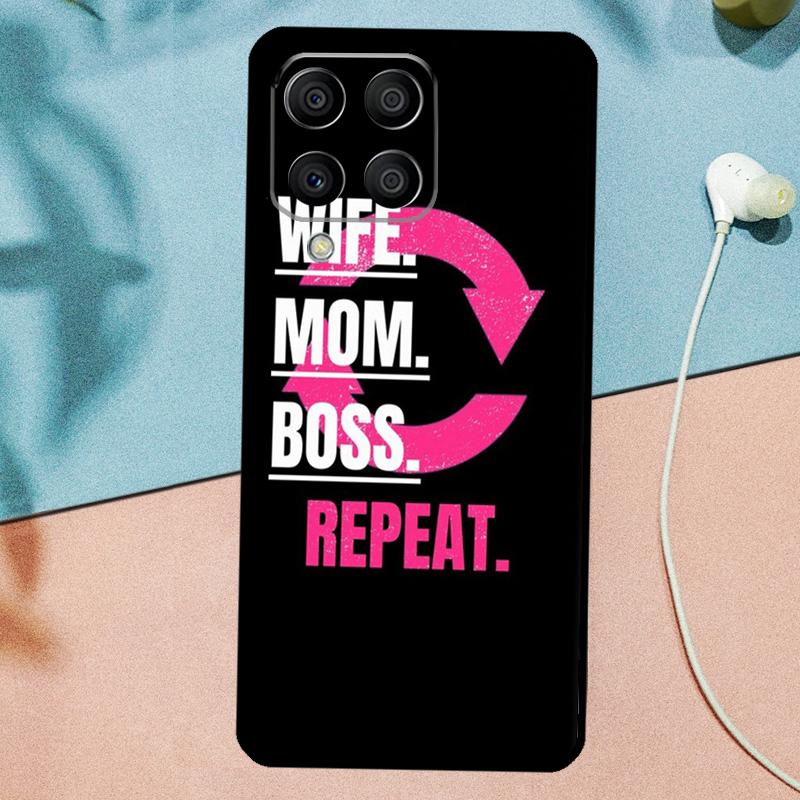 Wife Mom Boss Quotes For Samsung Galaxy M33 M35 M55 M15 M12 M13 M14 M34 M54 M53 M21 M31 M11 M32 M52 M06 M16 Case