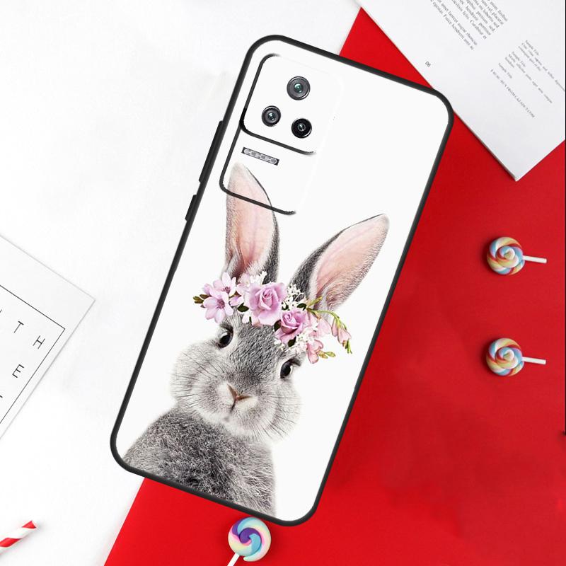 Cute Bunny Rabbit Cover For Xiaomi 13T 11T 12T 14T Pro 13 14 15 Ultra POCO X7 Pro X3 X5 X6 F5 F6 M6 Pro Case