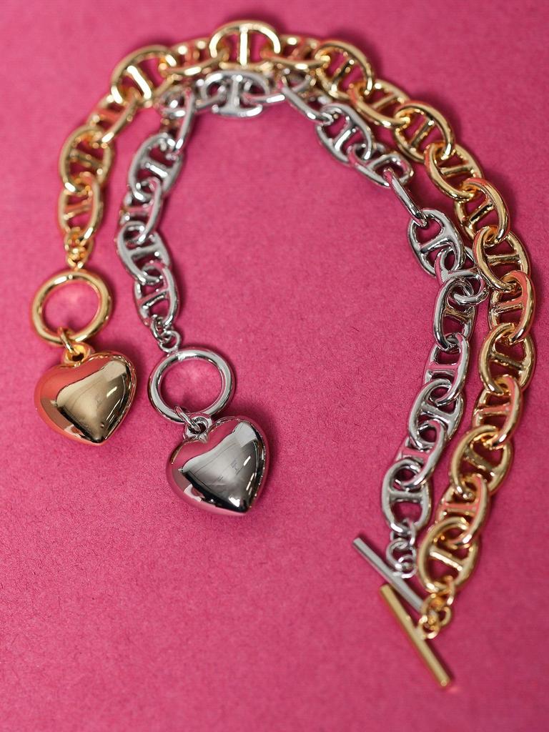 Ray BEAMS Marine Chain Mantle Heart Bracelet, Women's, Gold Free