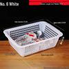Large White Plastic Rectangular Kitchen Basket for Draining, Washing, and Storage