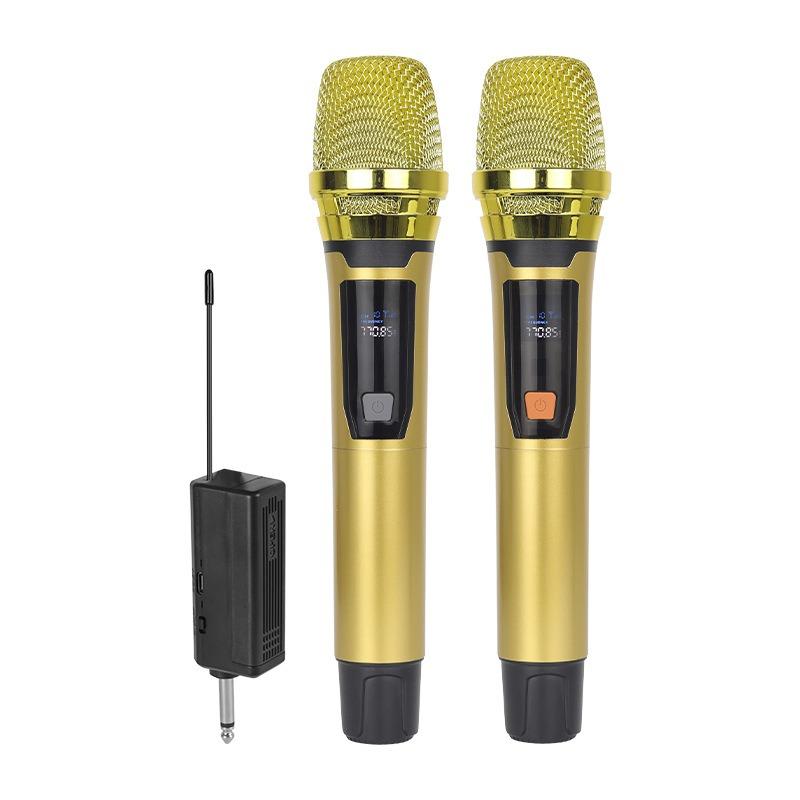 Universal 2.4G Dual Wireless Microphone System - Professional Handheld Mic with Rechargeable Receiver for Karaoke, Home Party & Public Speaking