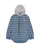 Opeunyadeu(Owai) S.L Karierter Reißverschluss Hoodie Hemden - Blau