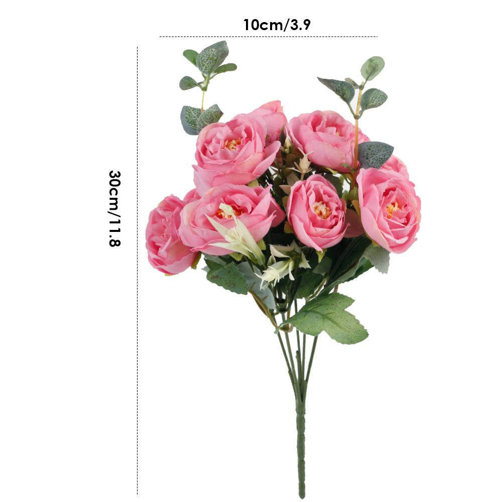 Artificial Camellia Flower Silk Roses Bouquet 1 Bunch of 10 Heads Flower Festival Home Wedding Centerpieces Party Decorations