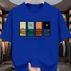 100% Pure Cotton Men's Casual Loose Fashion Letter Pattern Print Breathable Sports Short Sleeved Round Neck T-shirt Top