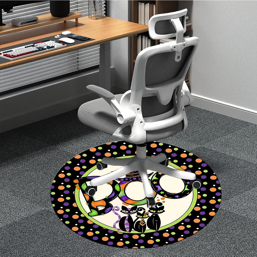 

1pc Halloween Cats Office Round Area Rug, Under Office Chairs Bedroom Living Room Home Decor, Room Deco, Available in Various Sizes 80cm