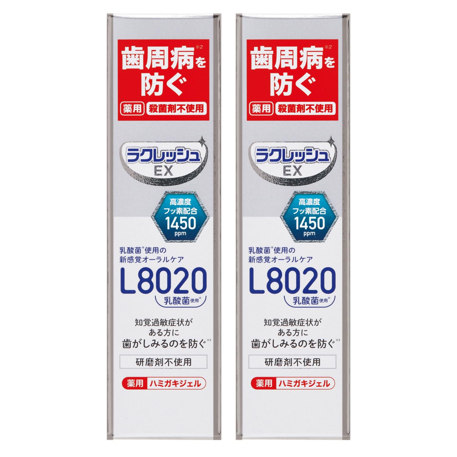 

[2-pack + sample included] Quasi-drug Lacresh EX Medicated Toothpaste Gel L8020 Lactic Acid Bacteria 80g High concentration of fluoride No