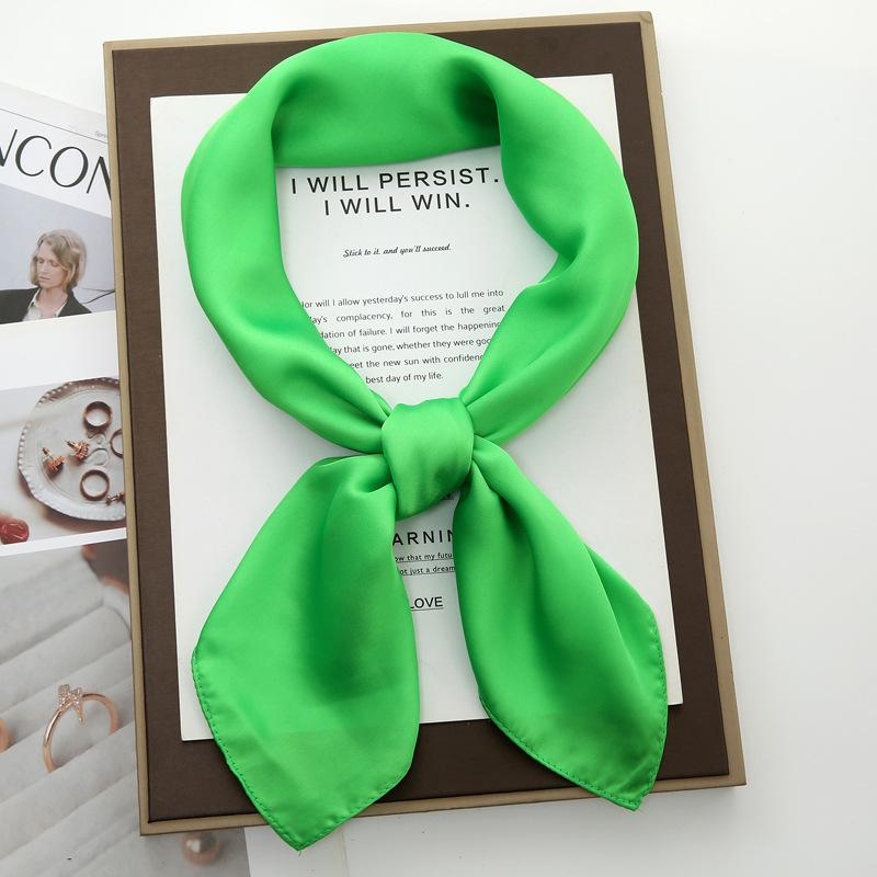 70cm Solid Color Small Square Scarf Women Trendy Versatile Neck Scarf Match Blazer Shirts Decorative Bandana