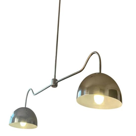 2 Shade Chrome Pendant Chandelier Modern Hanging Light Fixture for Dining Room, Kitchen, Living Room