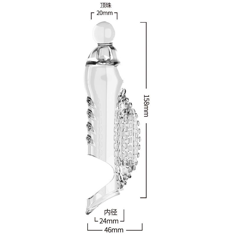 Transparent Crystal Condom Penis Sleeve Male Enlargement Time Delay Spike Clit Reusable Condoms Sex Toy for Couple
