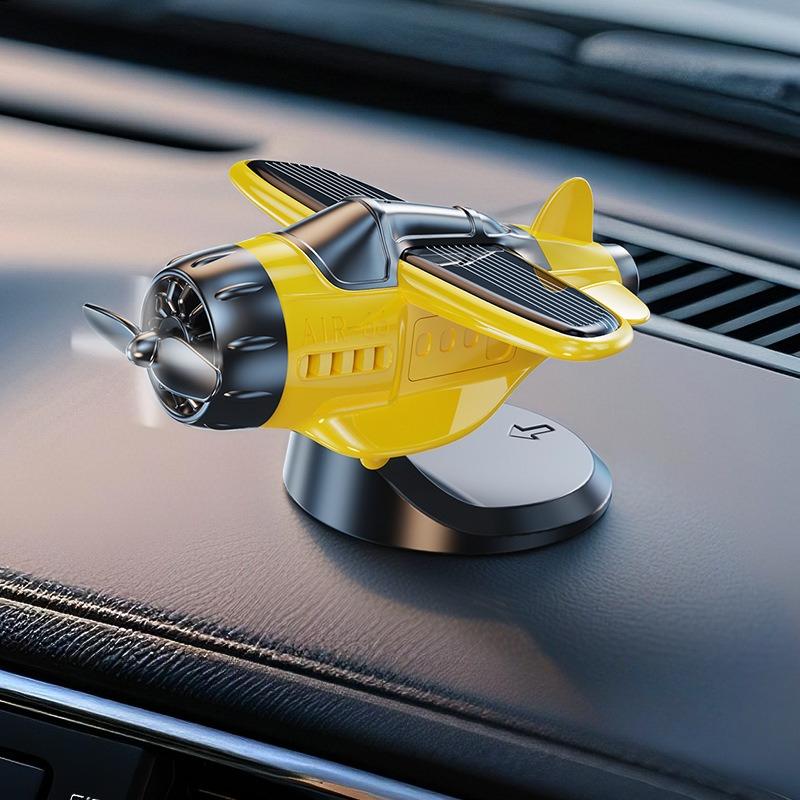 360 Rotary Creative Car Center Console Powered Aircraft Ornaments Car Interior Decor Accessories Car Solar Airplane Ornaments