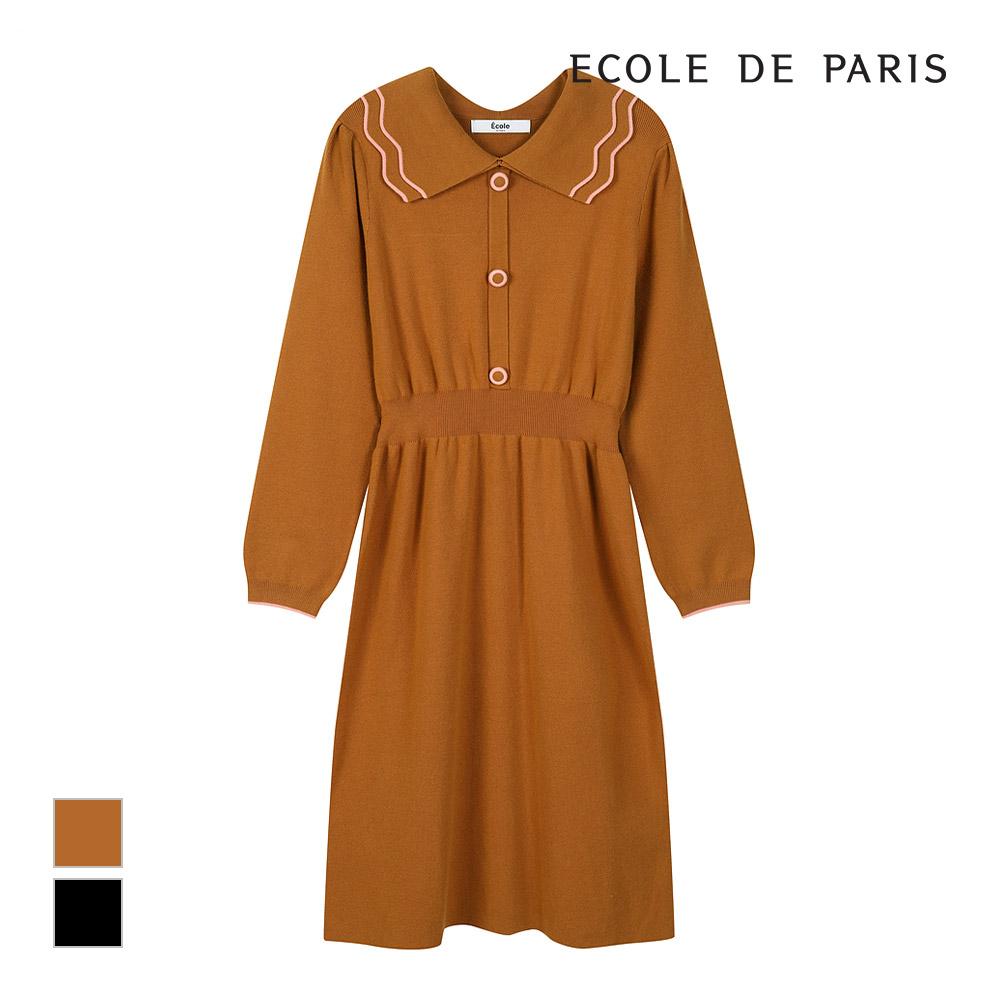ECOLEDEPARIS Double Collar Knit Dress_Pb2Zkoc030Z