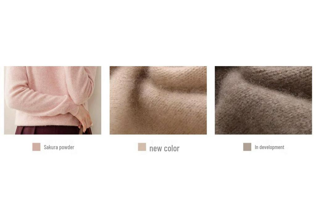 100% Cashmere Women's High Neck Slim Fit Sweater - Autumn/Winter Fashion Versatile Base Layer