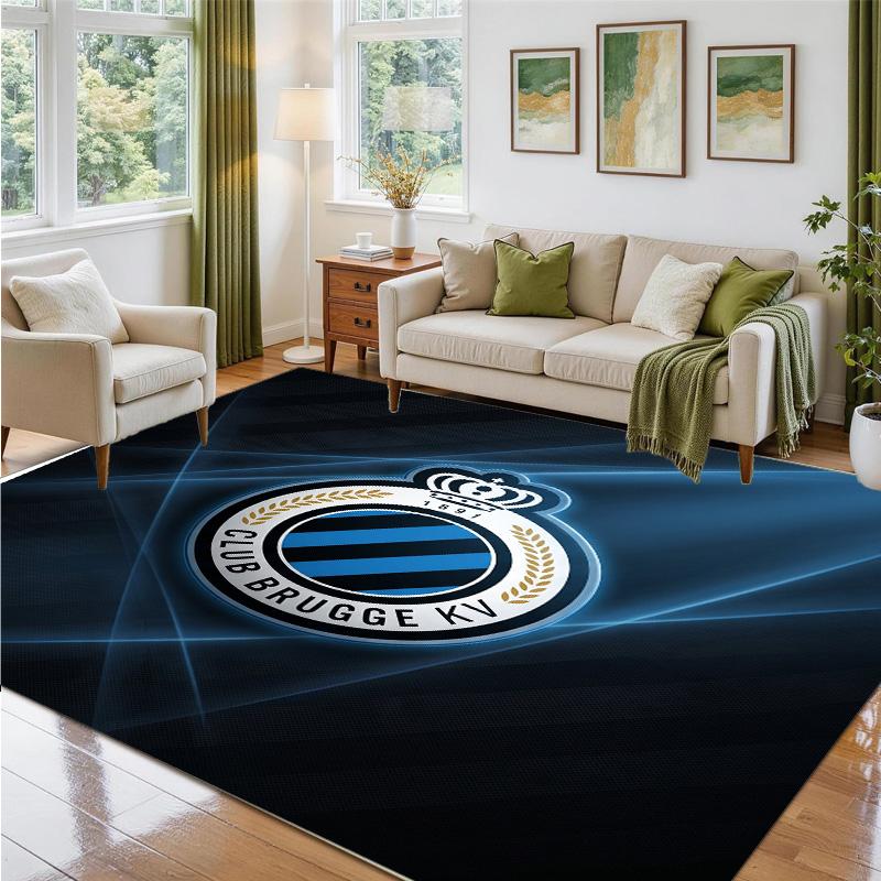 Club Brugge FC Design Crystal Velvet Rug Soft Decorative Mat for Bedroom Entrance