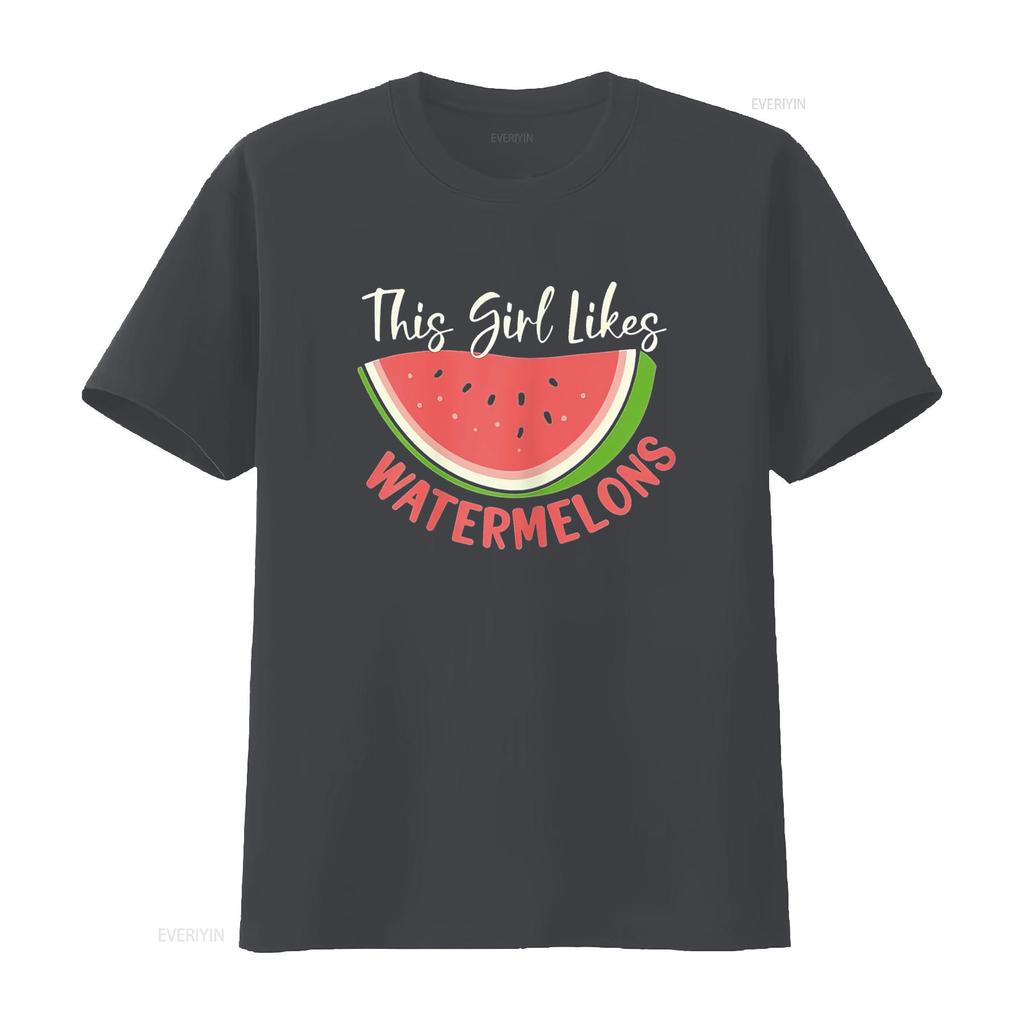 Womens Tropical Fruits Summer Waltermelon Melon T Shirt Black 2XL vintage Washed Soft designer clothes Breathable Versatile