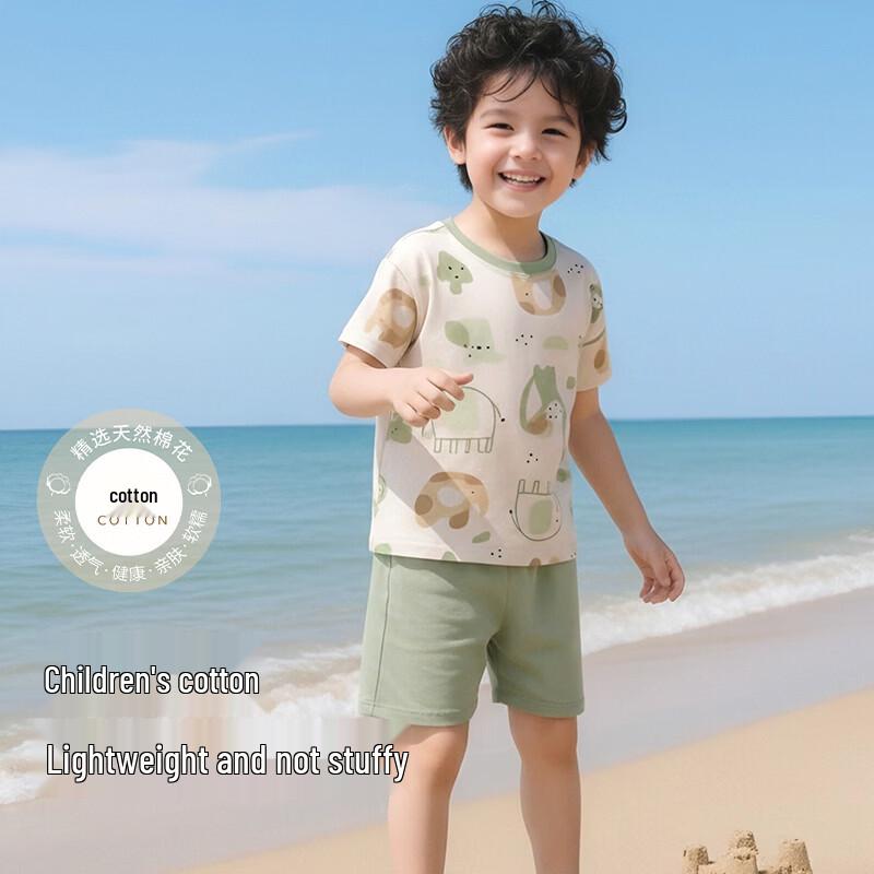 ZISEHY Girls  Pure Cotton Summer Pajamas Set 150