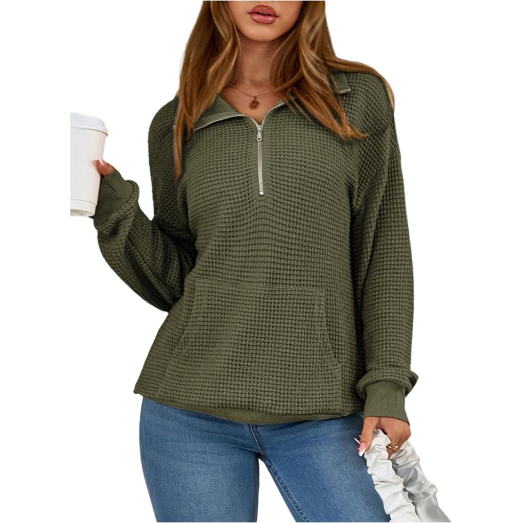 Sudadera de Moda de Manga Larga para Mujer de Color Sólido