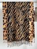 Autumn Winter Women Knitted Scarf Headscarf Lady Casual Retro Leopard Print Tassel Warm Scarve Mujer Foulard Long Wrap Shawl New