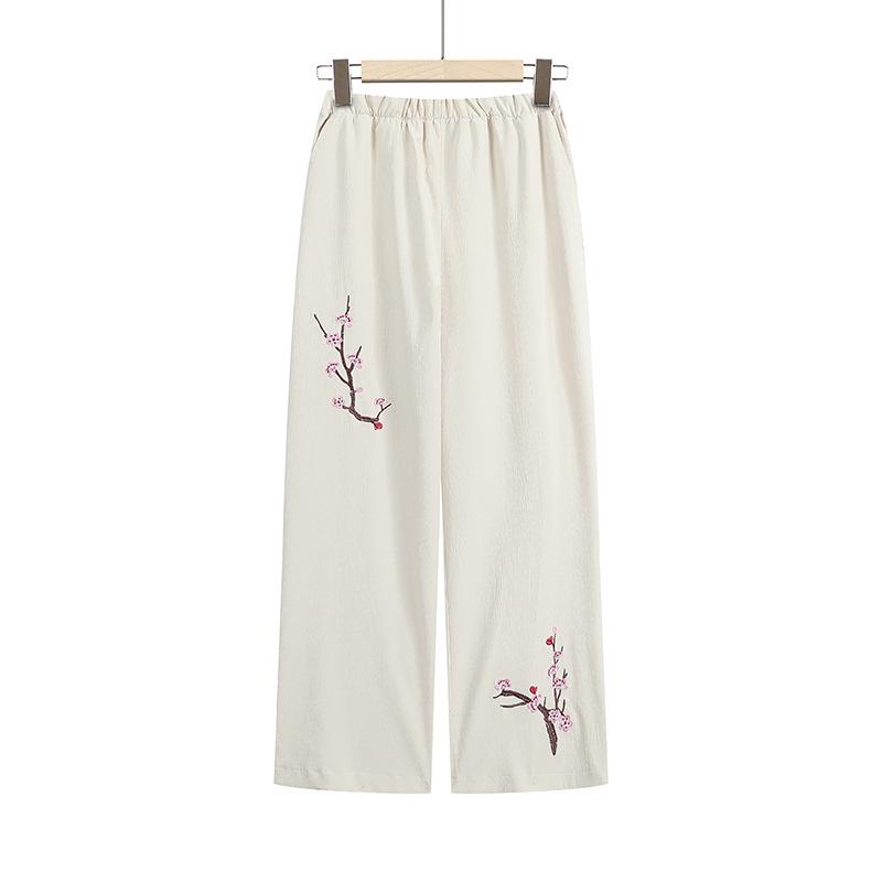 

High-Waisted Wide-Leg Pants for Mature Women - Spring/Autumn Casual Plus Size 2XL