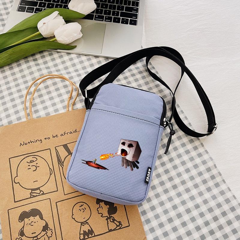 Printing Minecraft Pattern Canvas Single Shoulder Crossbody Bag Gift Fashion