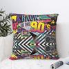Retro 80 90s Throw Pillow Cover Polyester Throw Pillow Graffiti Music 4545cm Pillowcase