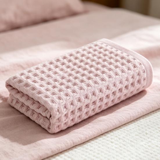 Hypoallergenic Bathing Towel Cotton Waffle Towels, Quick Dry Bath Lightweight Soft Sensitive Skin Friendly Washcloth Absorbent Travel for Bathroom,