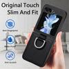 Matte Leather Fashion Cover for Samsung Galaxy Z Flip 7 FE 5G Flip4 Flip6 Flip7 Flip 6 5 3 4 Flip3 Flip5 Finger Ring Holder Case